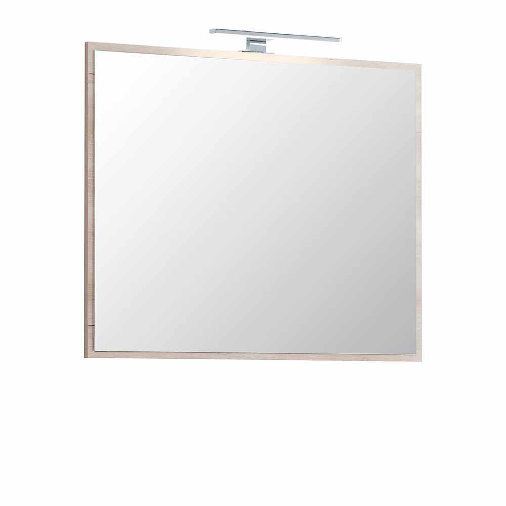 Bad Spiegel mit Buche Dekor Rahmen Blanca & optionalem LED Licht
