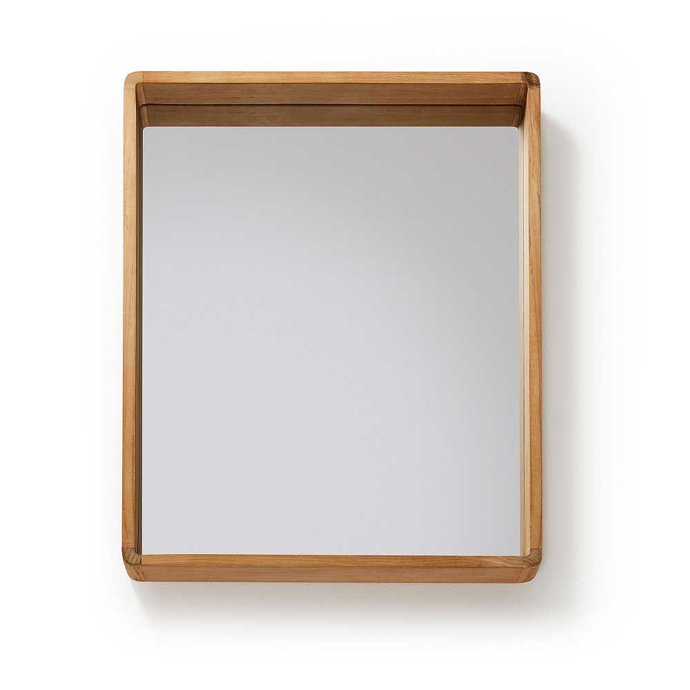 80x65 Badezimmerspiegel mit Teak Holz - Tiranny