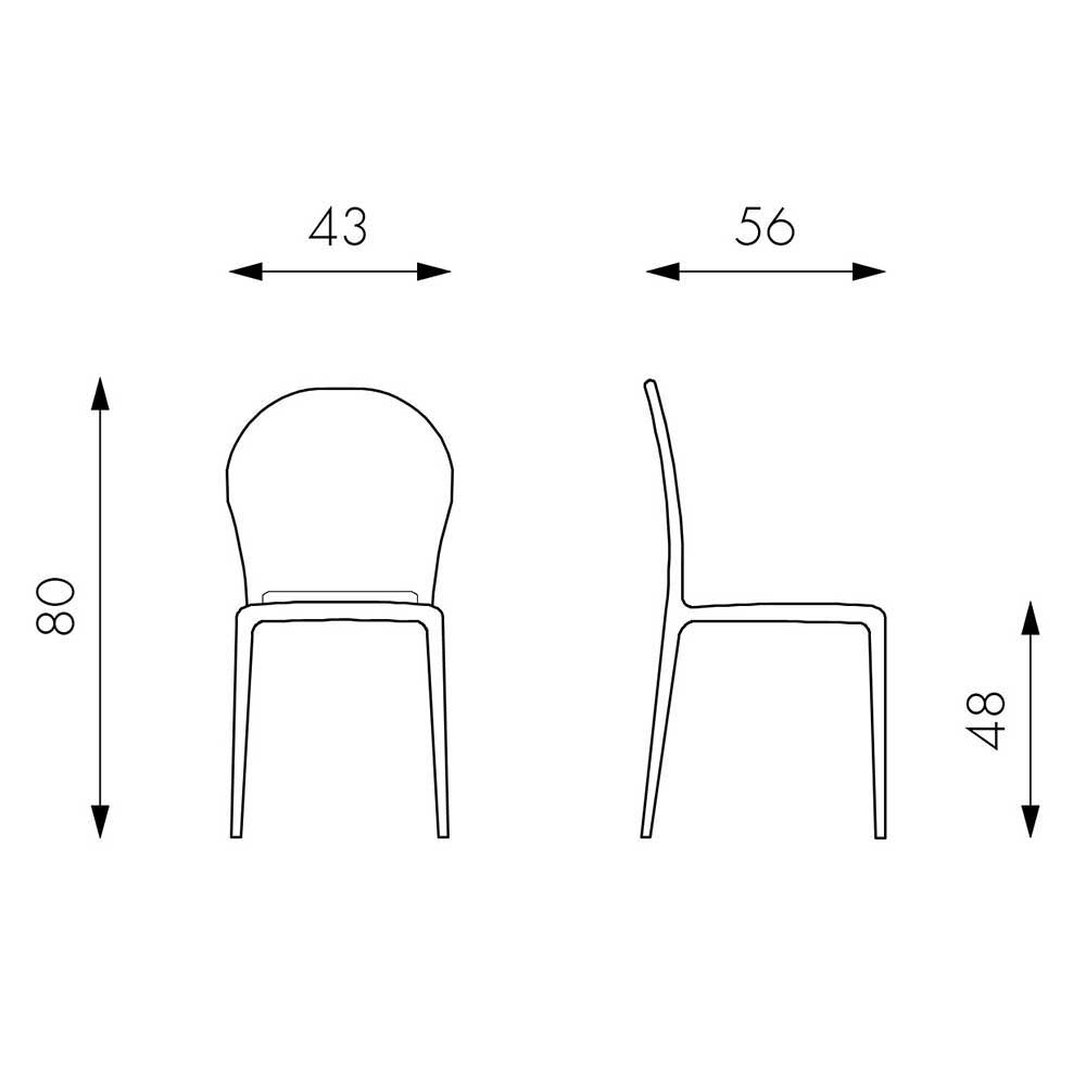 Roter Stuhl aus Kunststoff Fenturam stapelbar (4er Set)