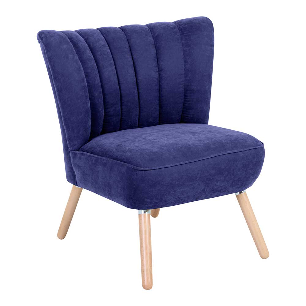 Blauer Sessel aus Velours - Cignus