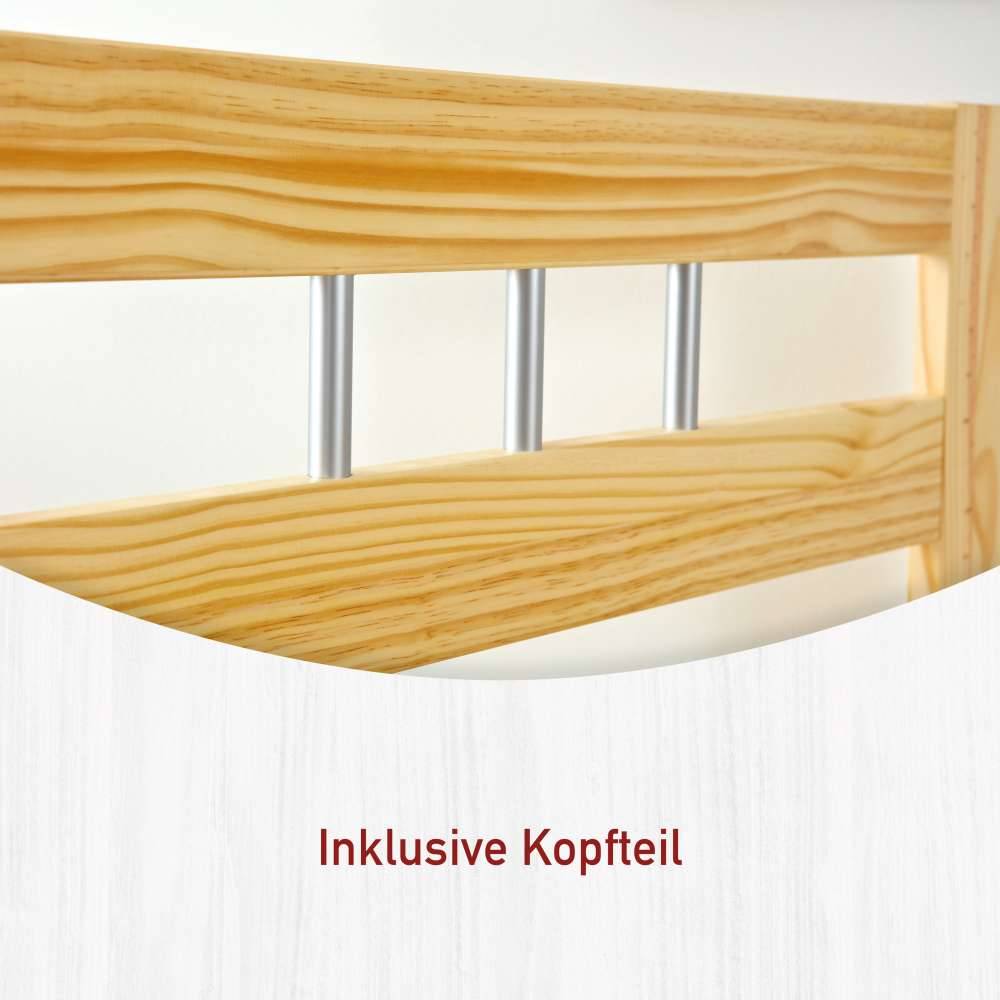 Einzelbett Nabrosia aus Kiefer Massivholz