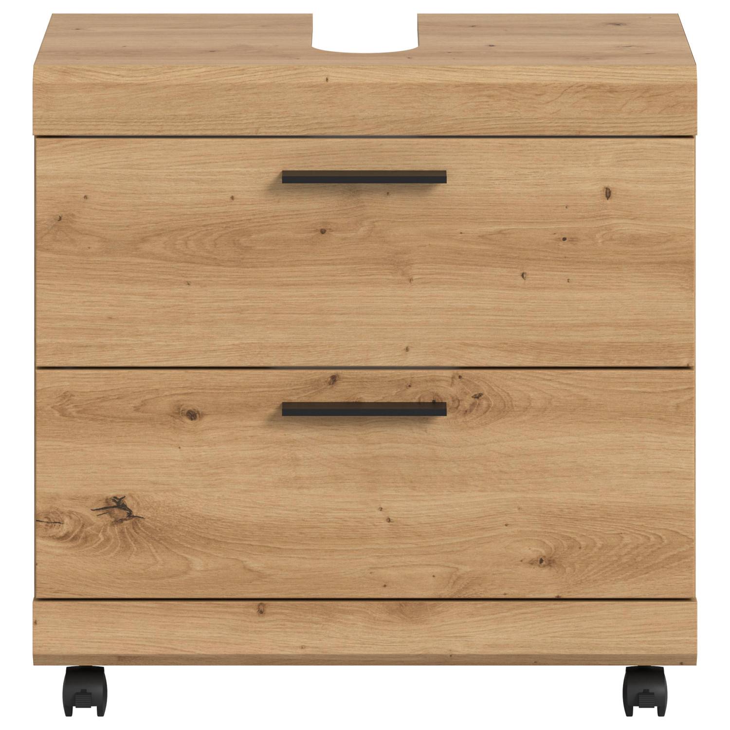 Heller Waschtischunterschrank mit Siphonausschnitt - Lasewood