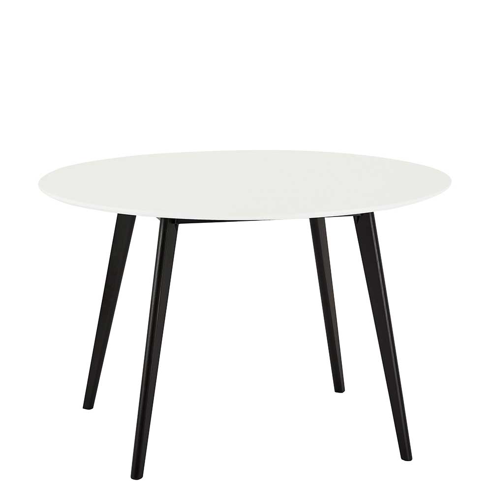 Runder Esszimmer Tisch in Weiß Schwarz - Louice