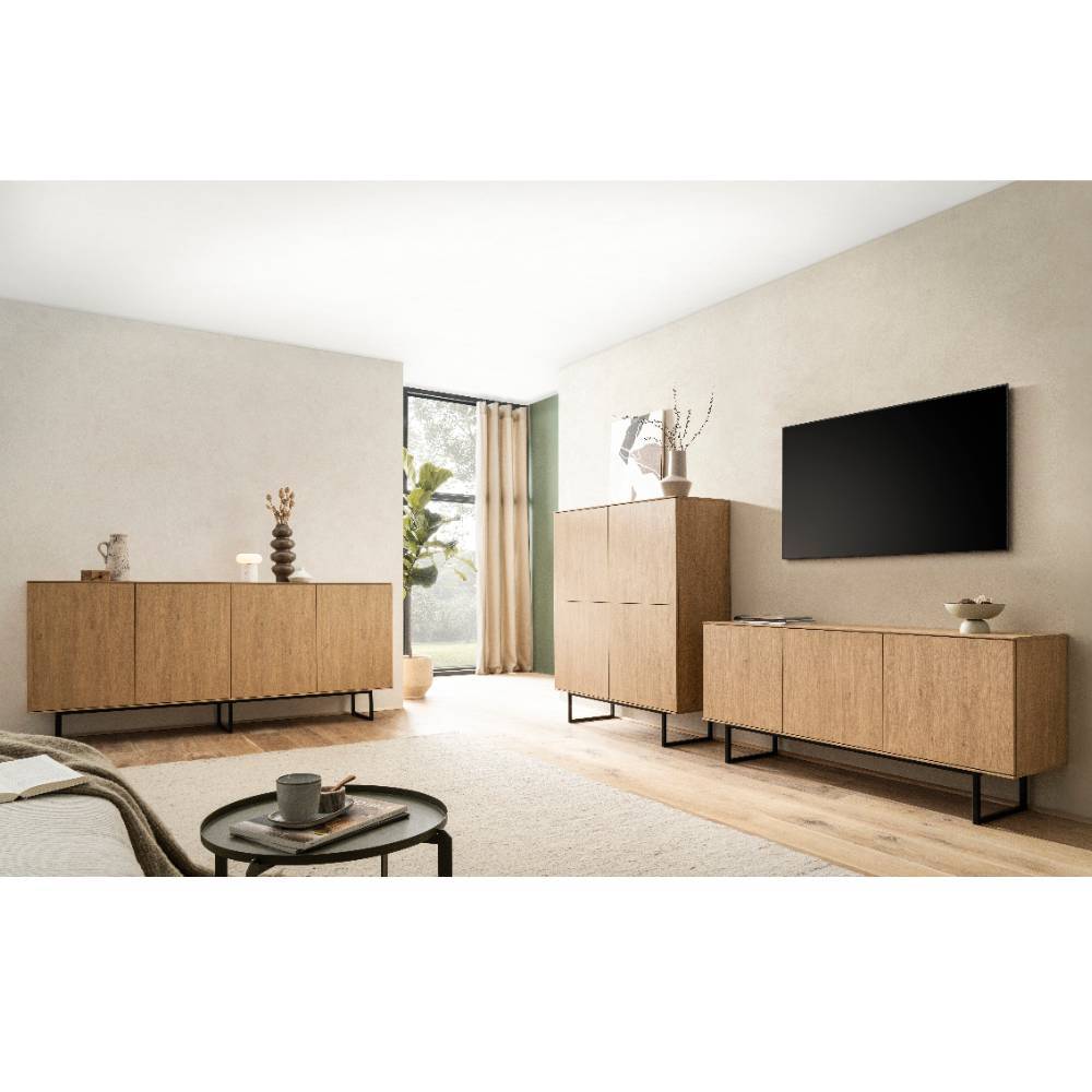 4-türiges Sideboard in Eiche Stone - Jaskin