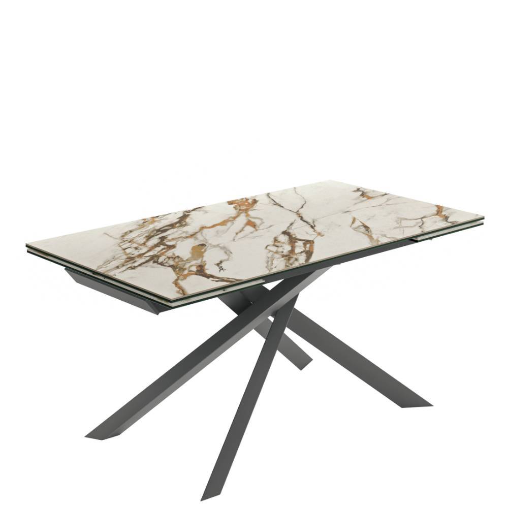 Design-Esstisch in mehrfarbiger Marmoroptik - Orinna