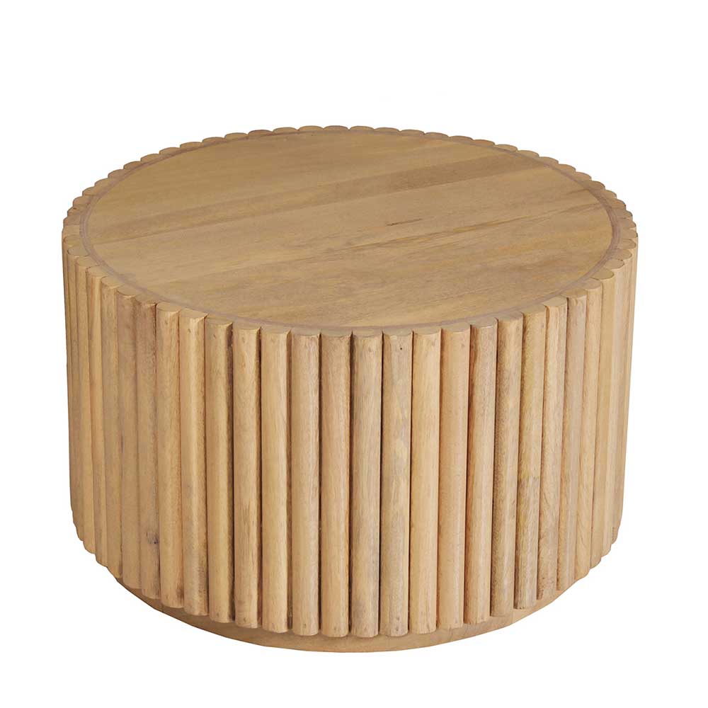 Runder Couchtisch aus Mangobaum Massivholz - Rosalia