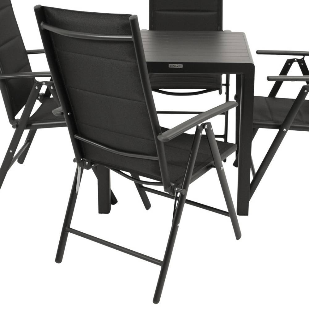 Vier Klappsessel und Gartentisch Set - Mint (fünfteilig)