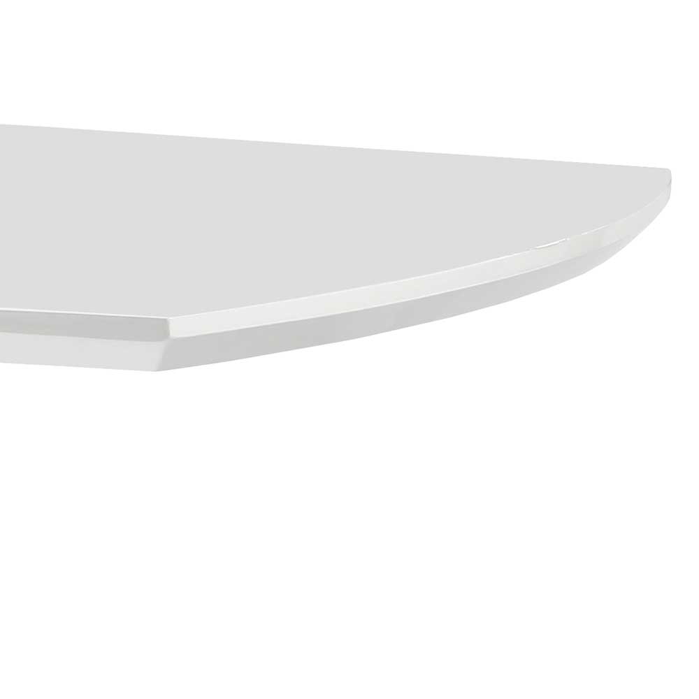 Moderner Tisch in Hochglanz Weiß & Chrom - Melma