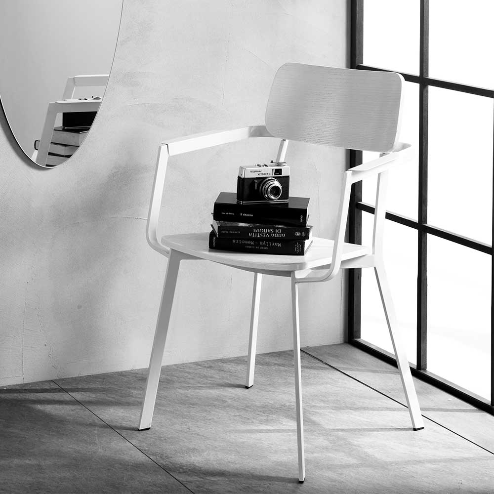 Design Armlehnenstühle in Weiß - Vedition (4er Set)