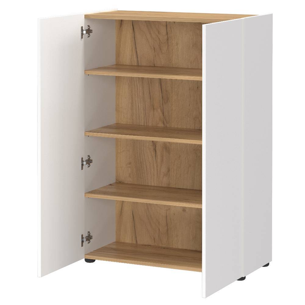 Schuhschrank in Weiß mit Eiche - Cooking