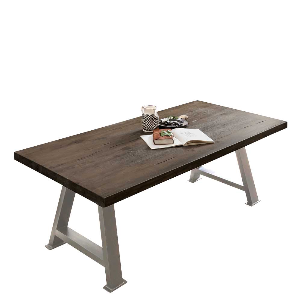 Design Esszimmer Tisch in Grau & Silber - Nuvellas