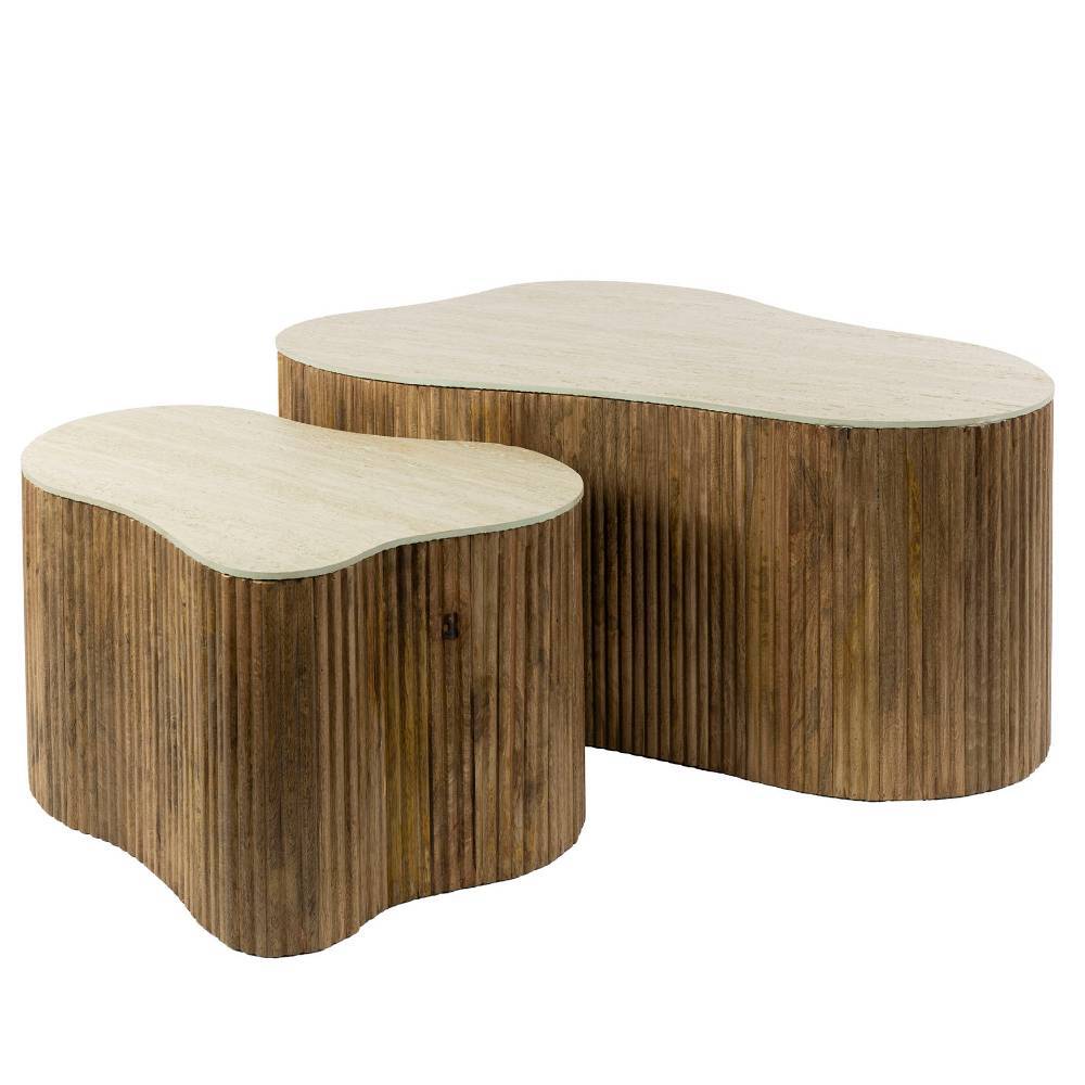 Wohnzimmertisch Duo aus Mangoholz - Cervasius (zweiteilig)