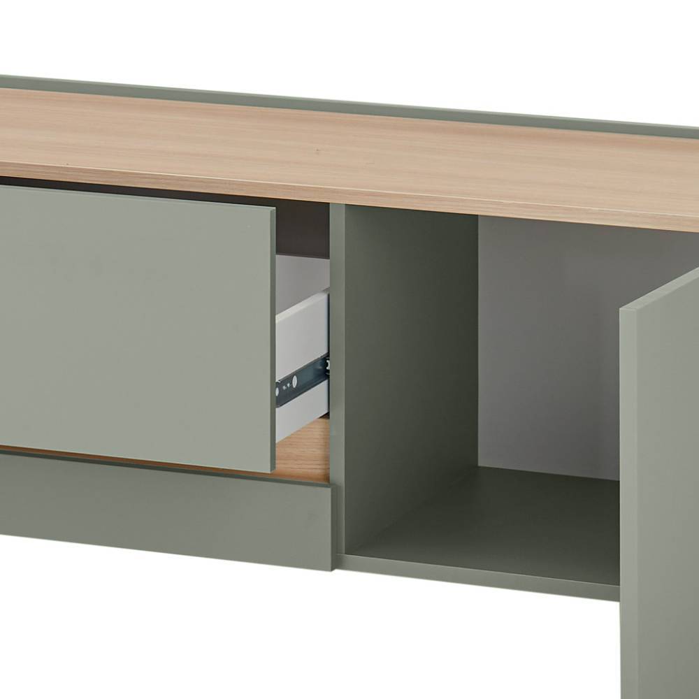 TV Board und Wandboard Set in Graugrün - Socotta (zweiteilig)