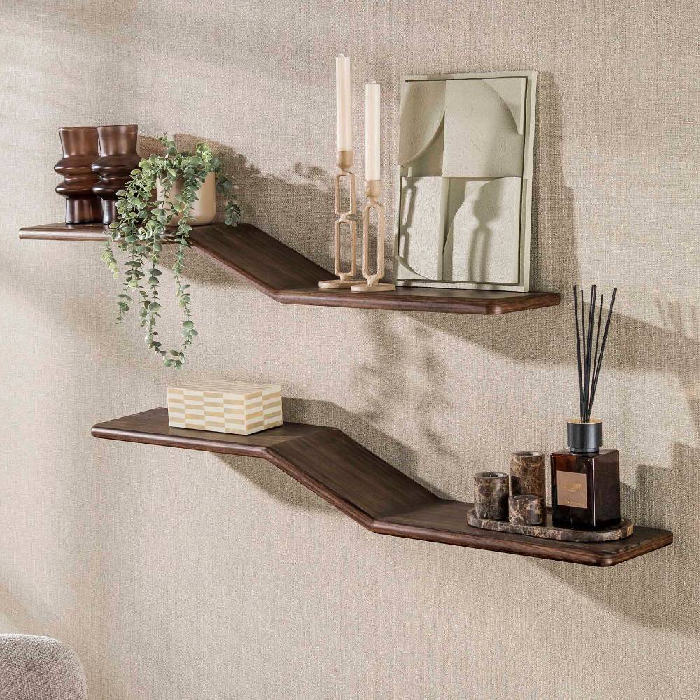 Wandboard Duo aus Teak Massivholz - Marryland (2er Set)