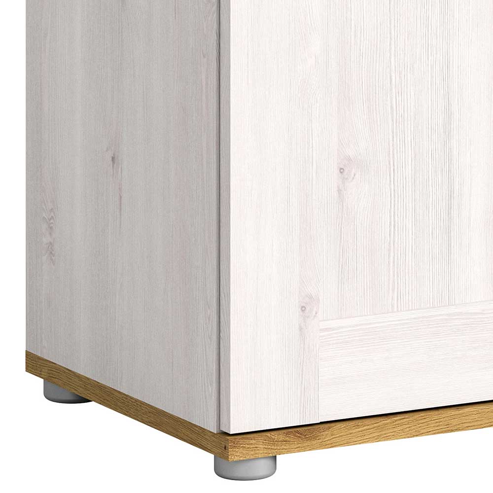 Landhaus Kommode in Holzoptik Lärche Weiß - Tocella