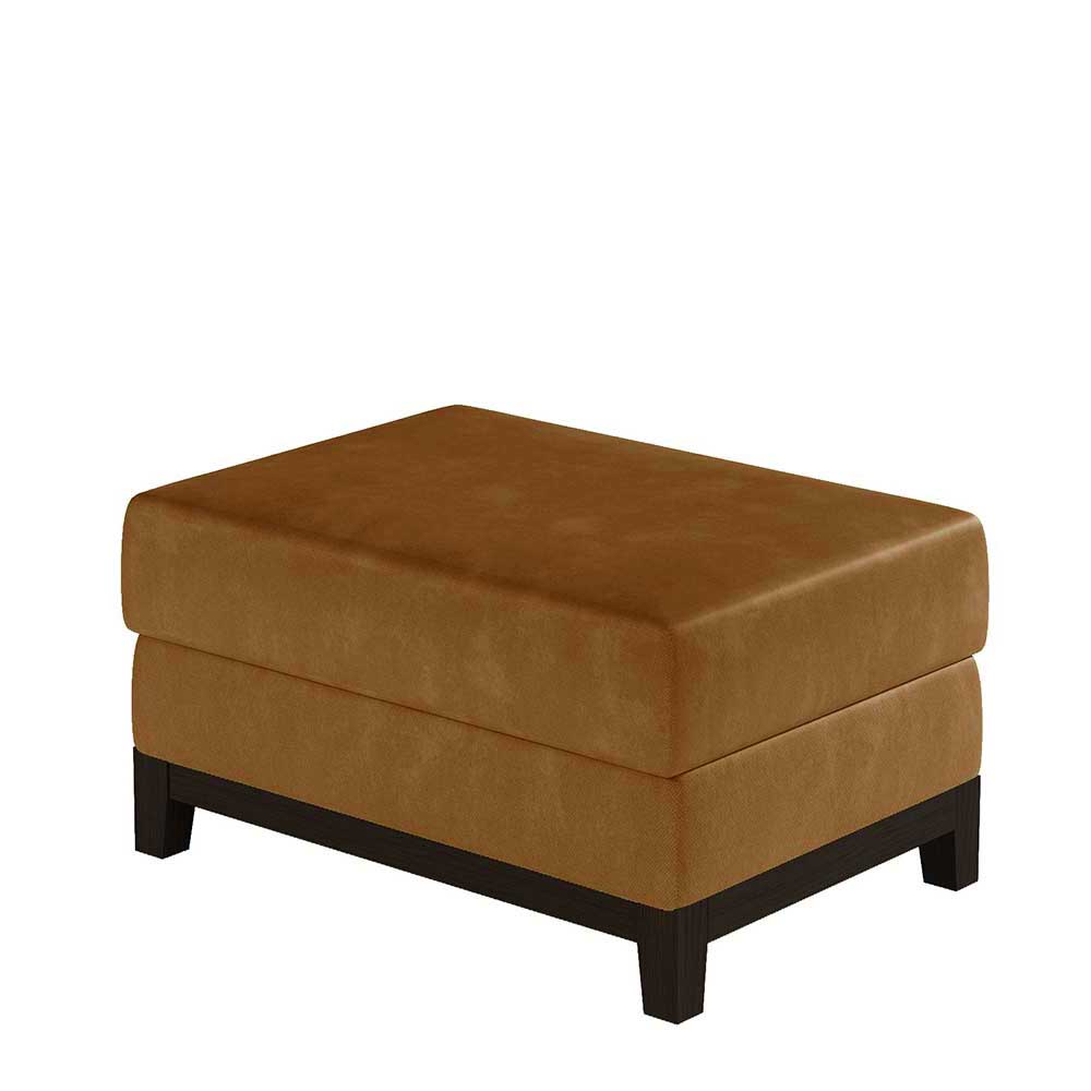 Hocker in Senfgelb Samtbezug - Satira