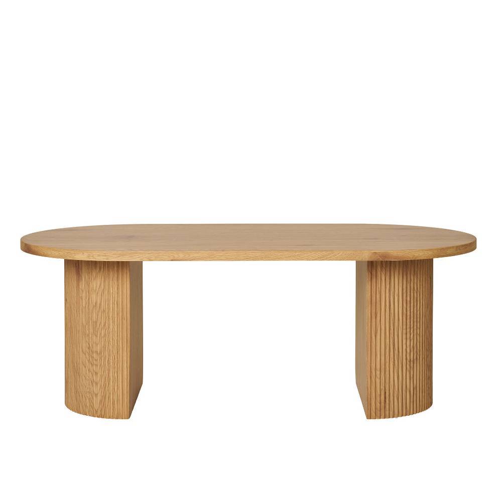Ovaler Couchtisch in Eiche Holzoptik - Saracan