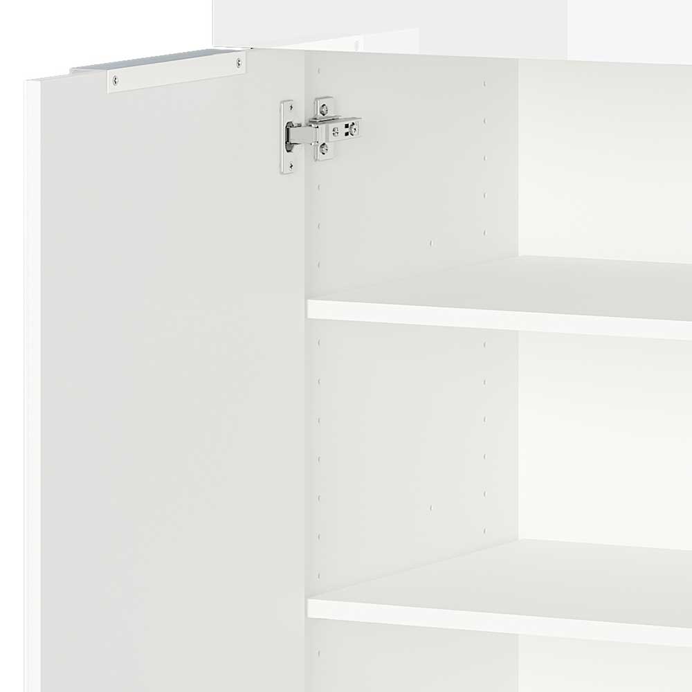 83x101x42 Design Vertiko in Weiß mit Glas - Soraga