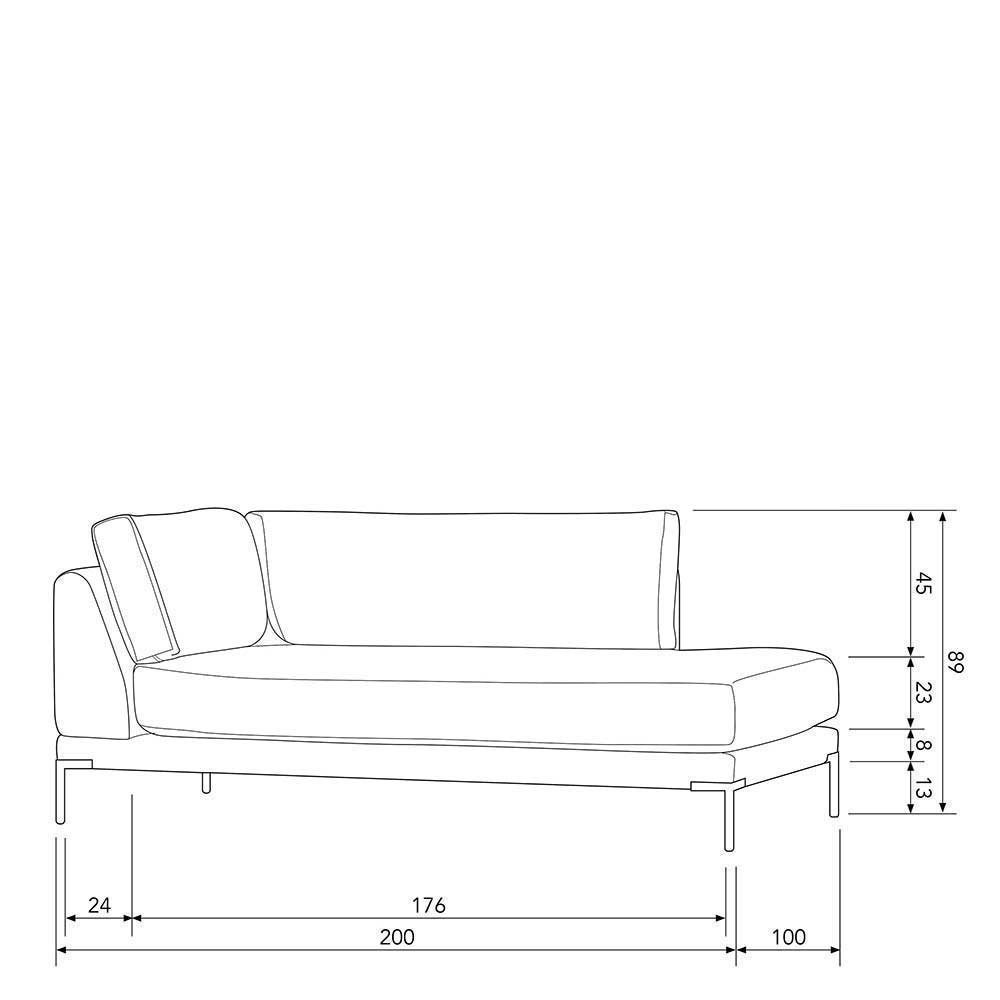 Modulsofa Recamiere in Jeansblau - Imonas