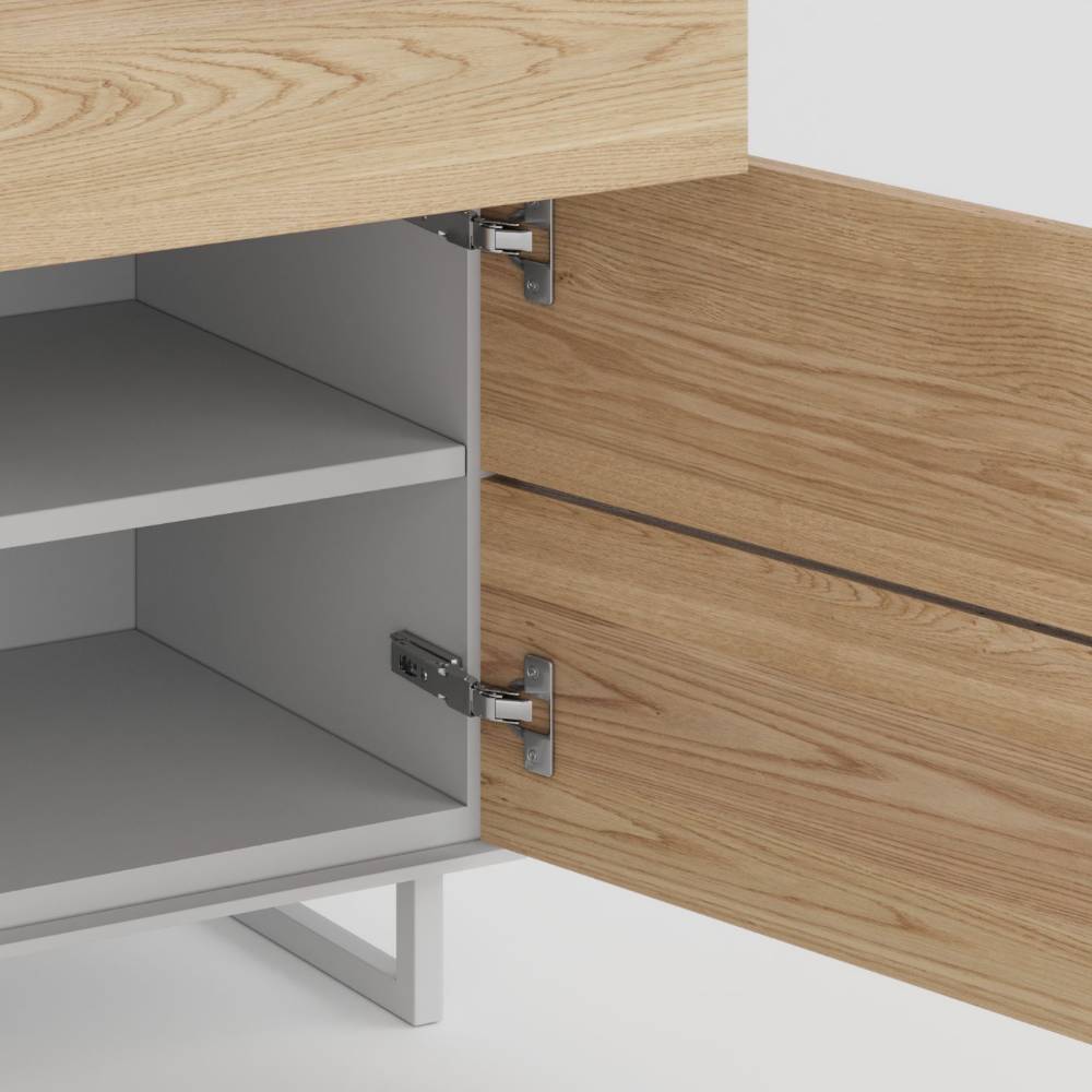 Kommode in Eiche Bianco und Kreideweiß - Loca