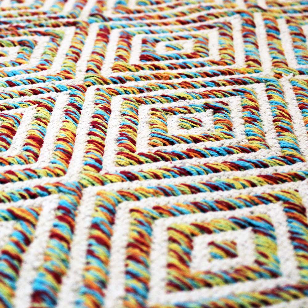 Farbenfroher Teppich mit Rauten Muster - Elynas