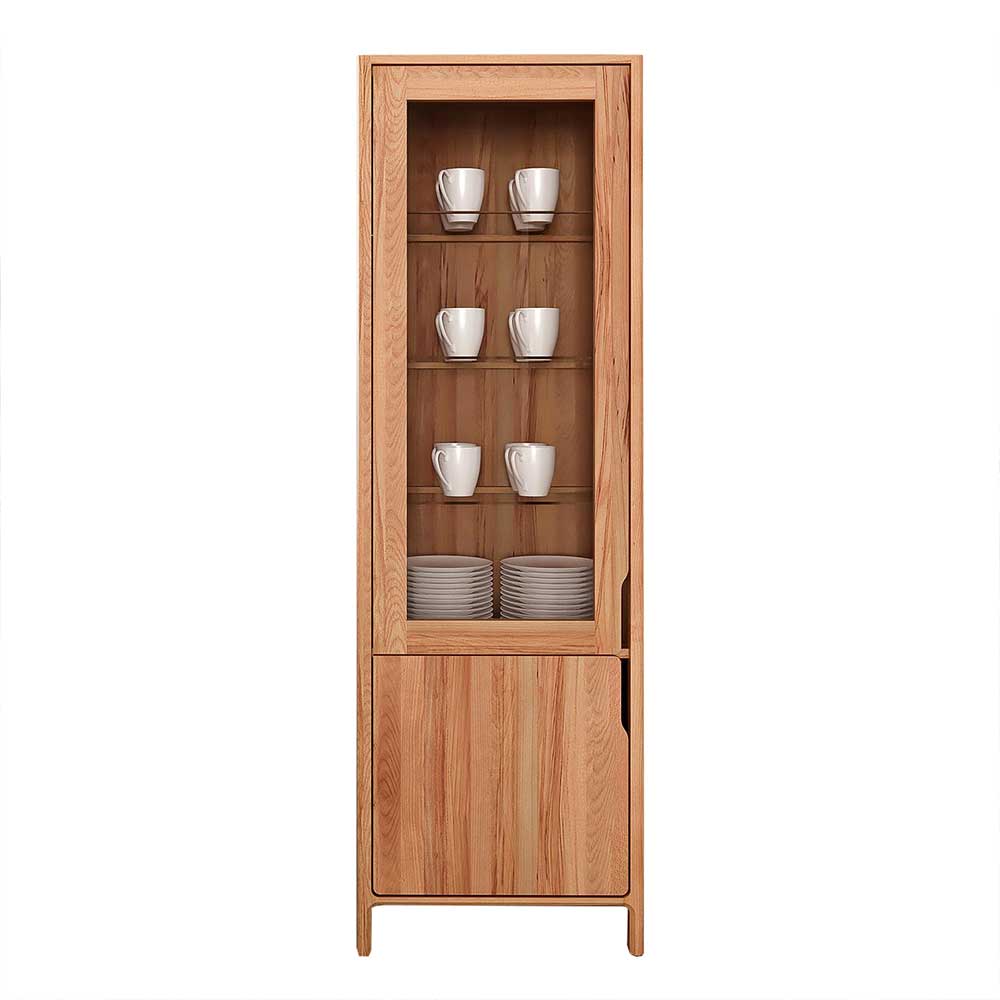 Kernbuche Vitrine in modern-elegantem Look - Lana