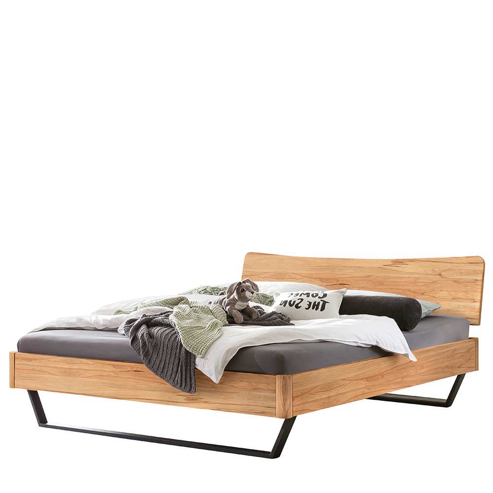 Bett aus massiver Wildbuche mit Stahl - Abrolhos
