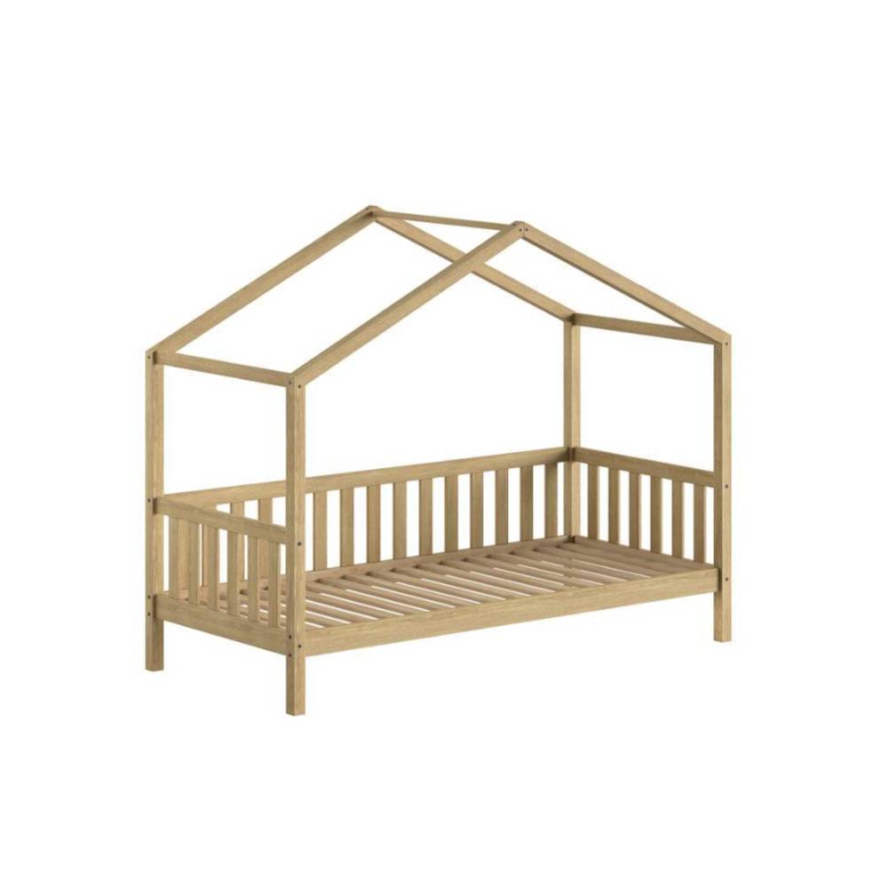 Kinderzimmer Hausbett aus Eiche Massivholz - Barbarino