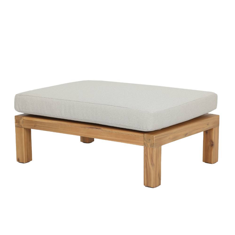 Robuster Outdoor Fußhocker aus Akazie mit bequemem Polster – Malitoya