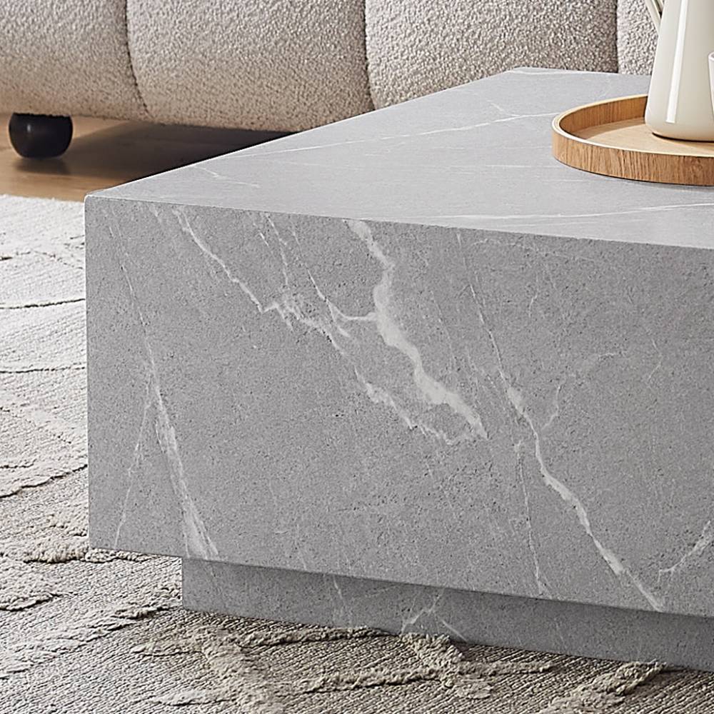 Wohnzimmer Tisch in Marmor Optik Grau - Soonga