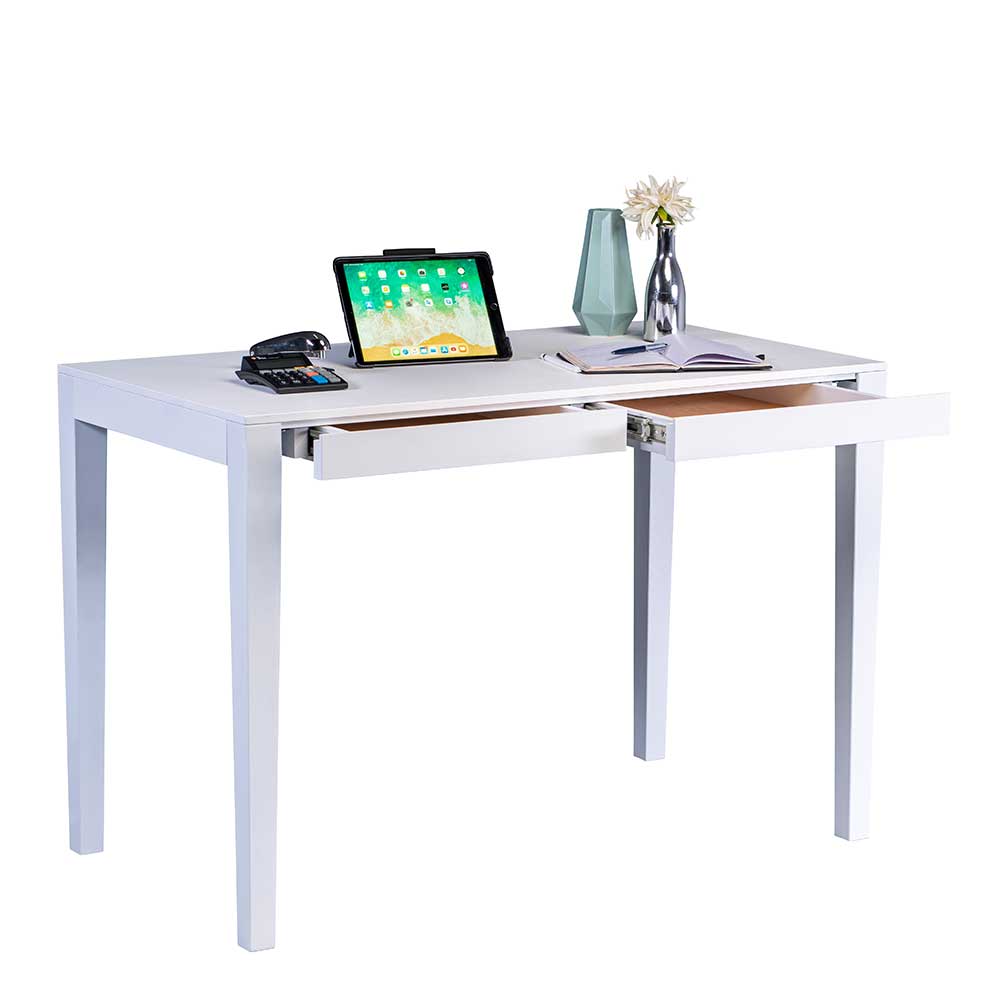 Weißer Schreibtisch mit zwei Schubladen - Scope