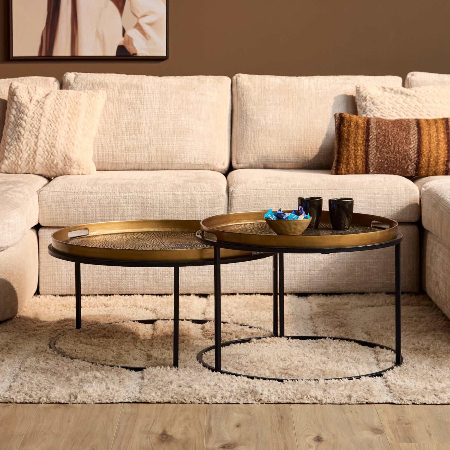 Couchtisch mit abnehmbaren Tabletts - Spid (2er Set)