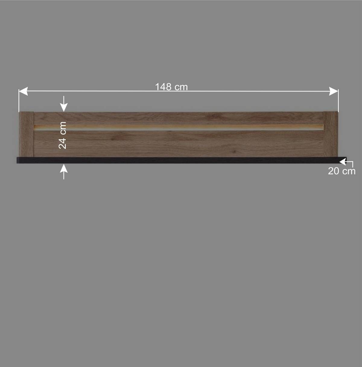 Wohnwand mit LED Set - Zorro (dreiteilig)