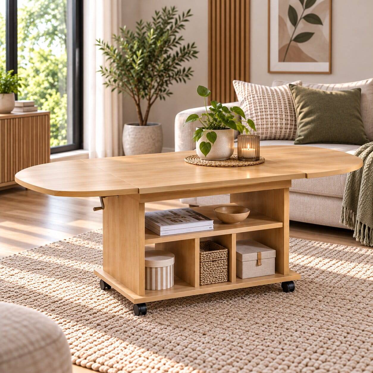 Wohnzimmer Funktionstisch in Buche Dekor - Apolon