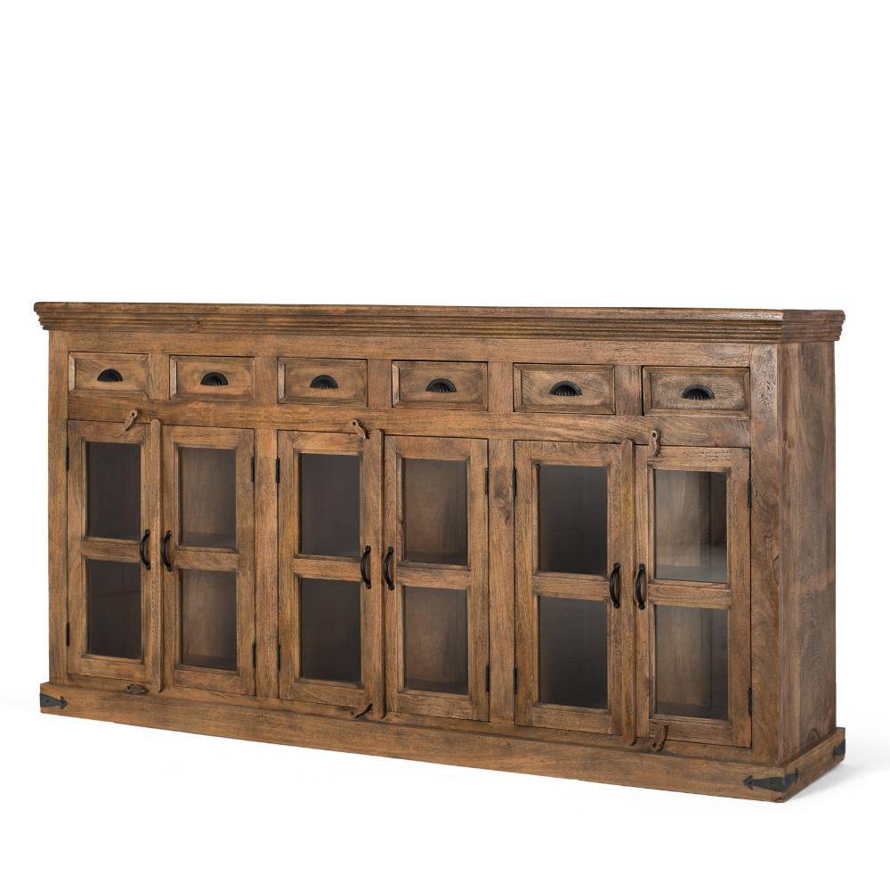 Sideboard Vitrine aus Mangobaum Massivholz - Jayma