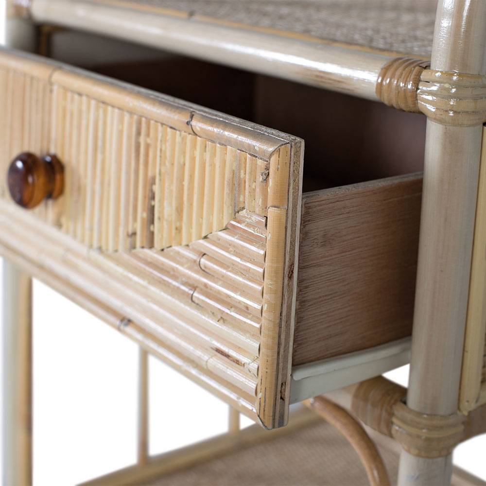Rattan Nachtkonsole mit zwei Ablagen - Robin
