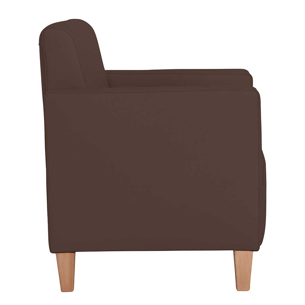 Wohnzimmer Sessel in Braun und Buche Natur - Frome