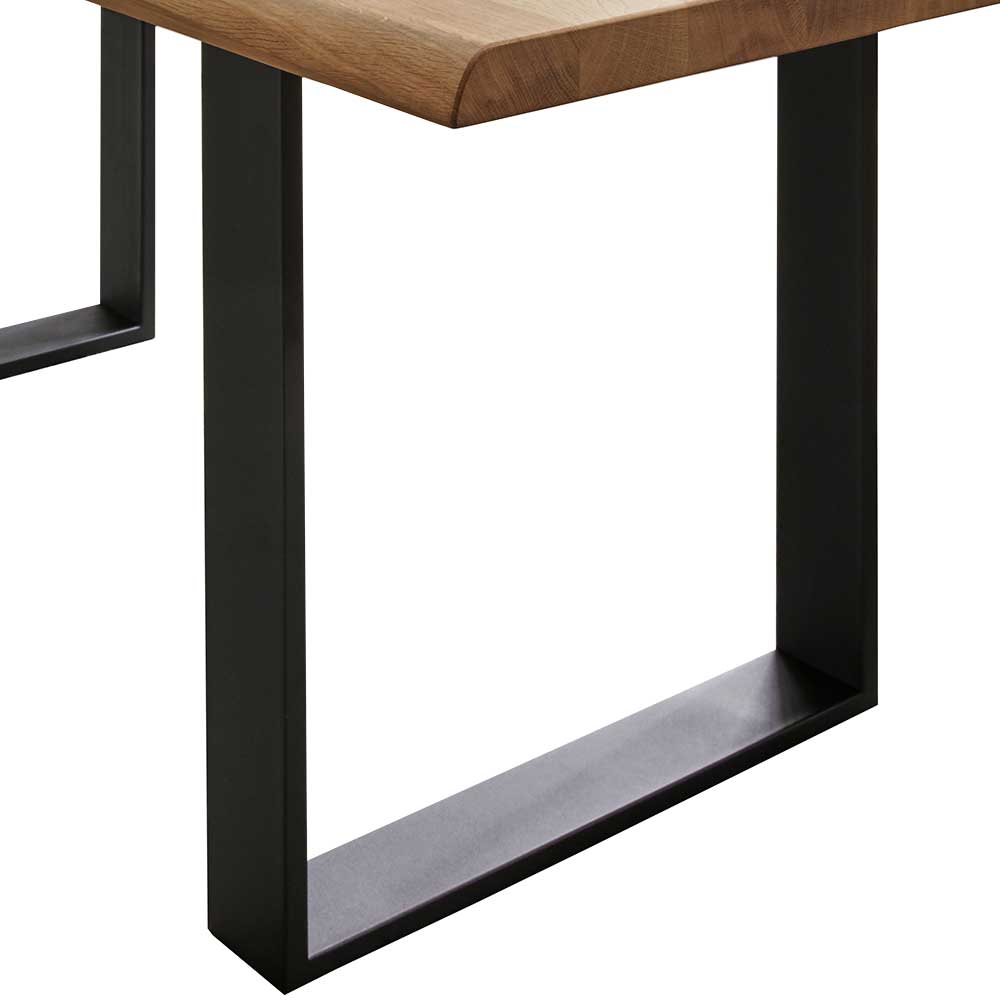 Esszimmer Tisch mit Holzplatte aus Wildeiche - Rouven