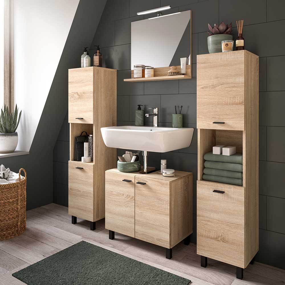 Badezimmer-Möbel-Set in Sonoma-Eiche - Hoxtona (vierteilig)