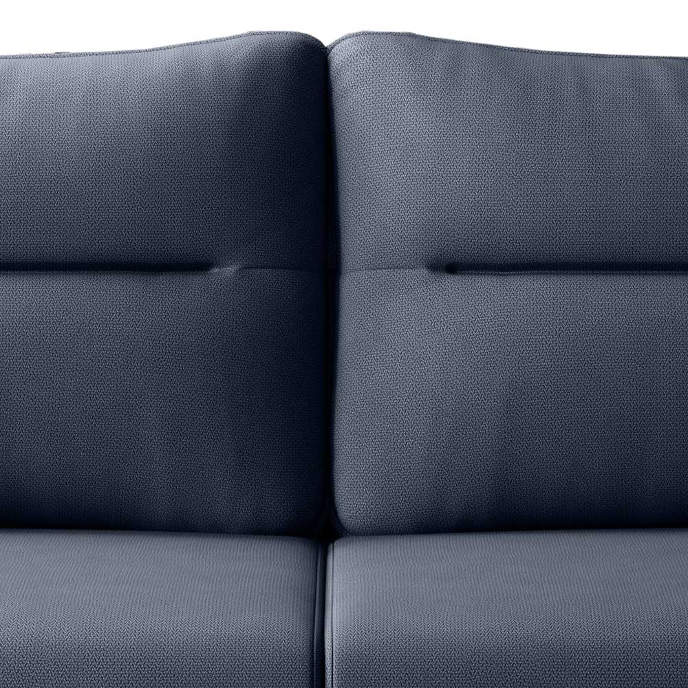Dreisitzer Wohnzimmersofa in Blaugrau Velours - Chiyom