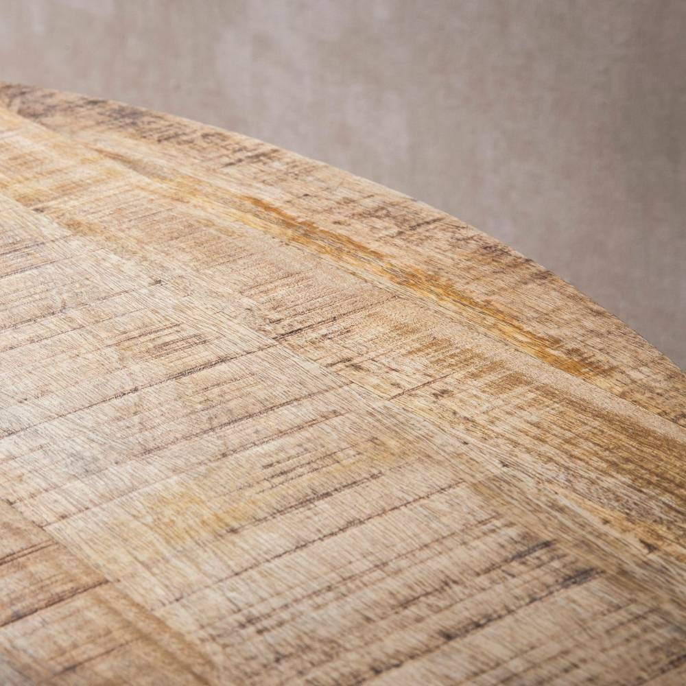 Runder Esstisch aus Mangoholz Naturfarben - Rumcania