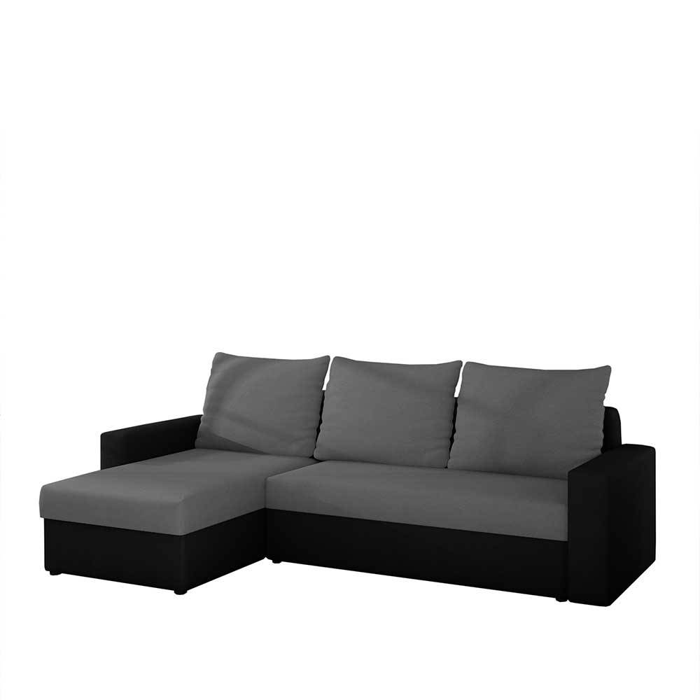 Schlafsofa in L-Form in Grau und Schwarz - Tauratio