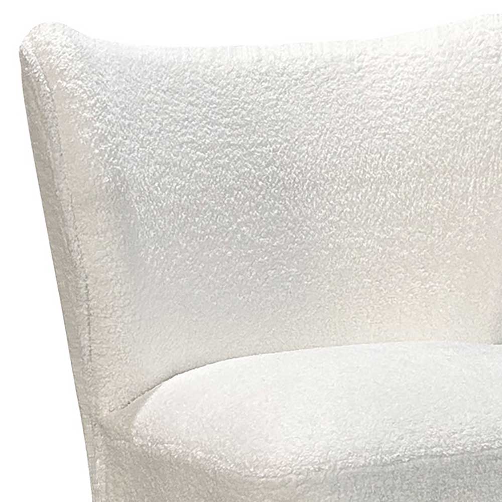 Webplüsch Sessel in Offwhite - Frenanda