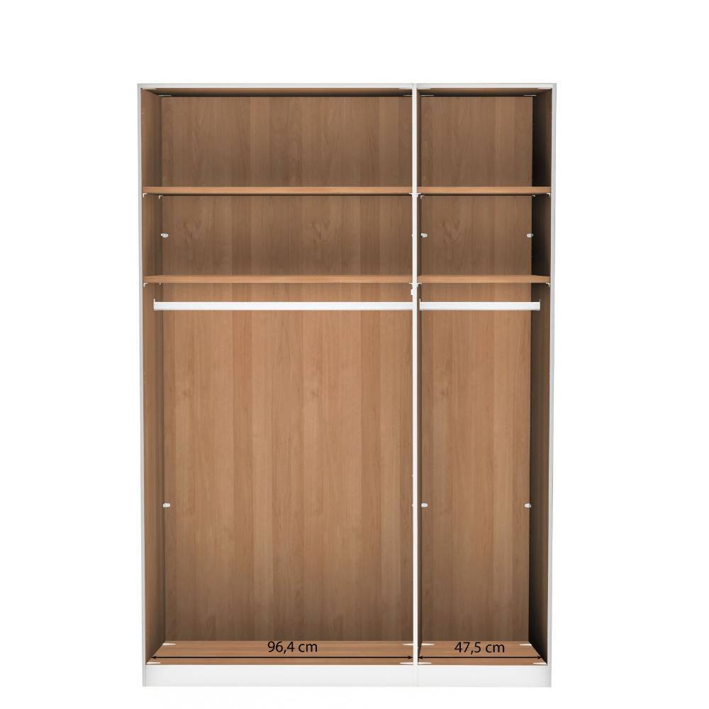 3-türiger Kleiderschrank mit Glasfront - Nikoba