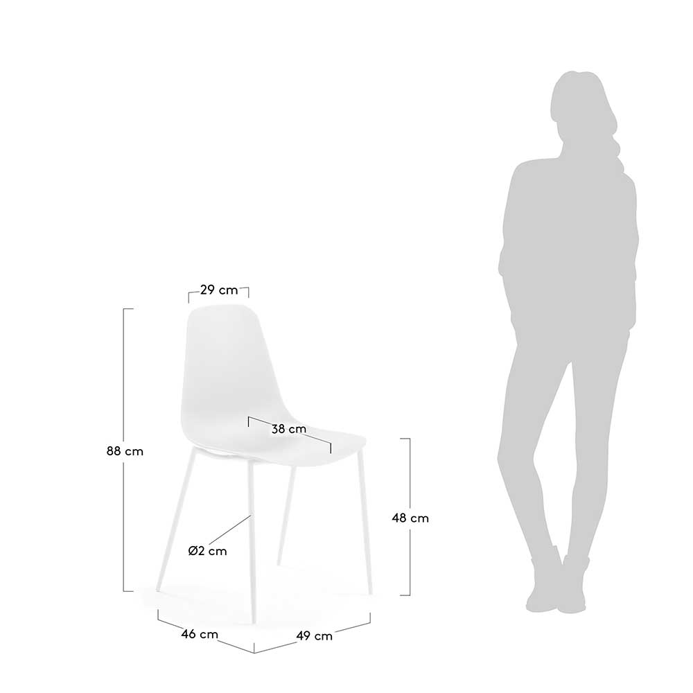 Weiße Küchenstühle mit Schalensitz - Chiantro (4er Set)