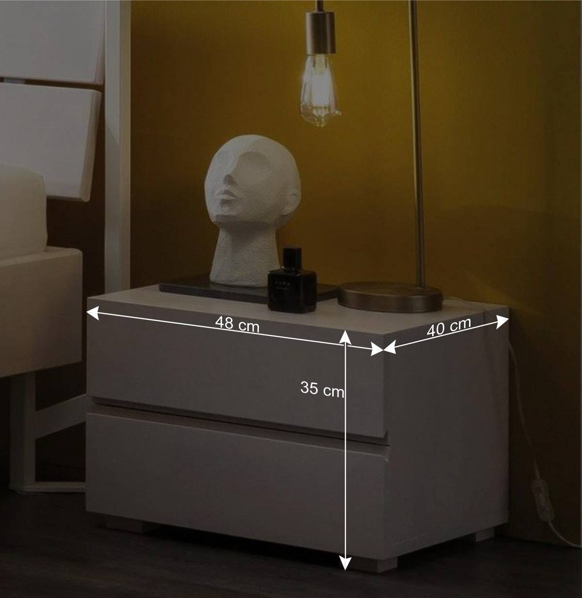 Modernes Himmelbett in Weiß für zwei Personen - Doranov