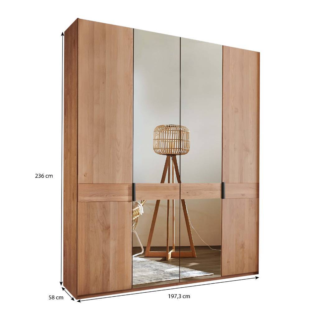 4-türiger Kleiderschrank mit zwei Spiegeltüren - Murray