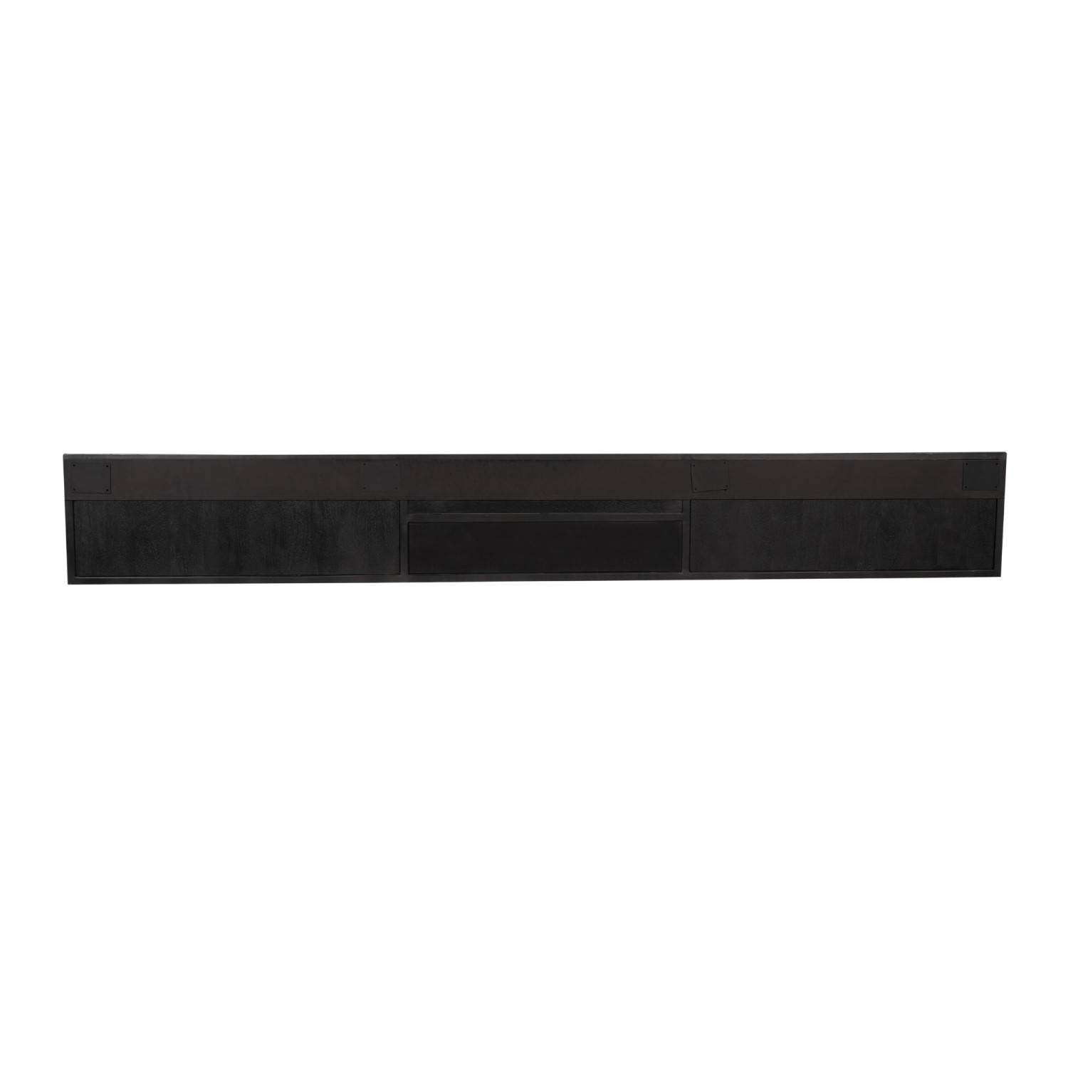 Schwarzes TV Board mit geschlossener Front und dezentem Design für das Wohnzimmer – Lida