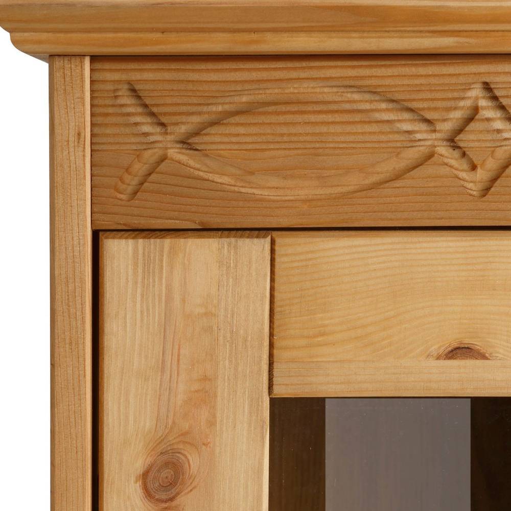 Landhaus Highboard Vitrine aus Kiefer - Goro