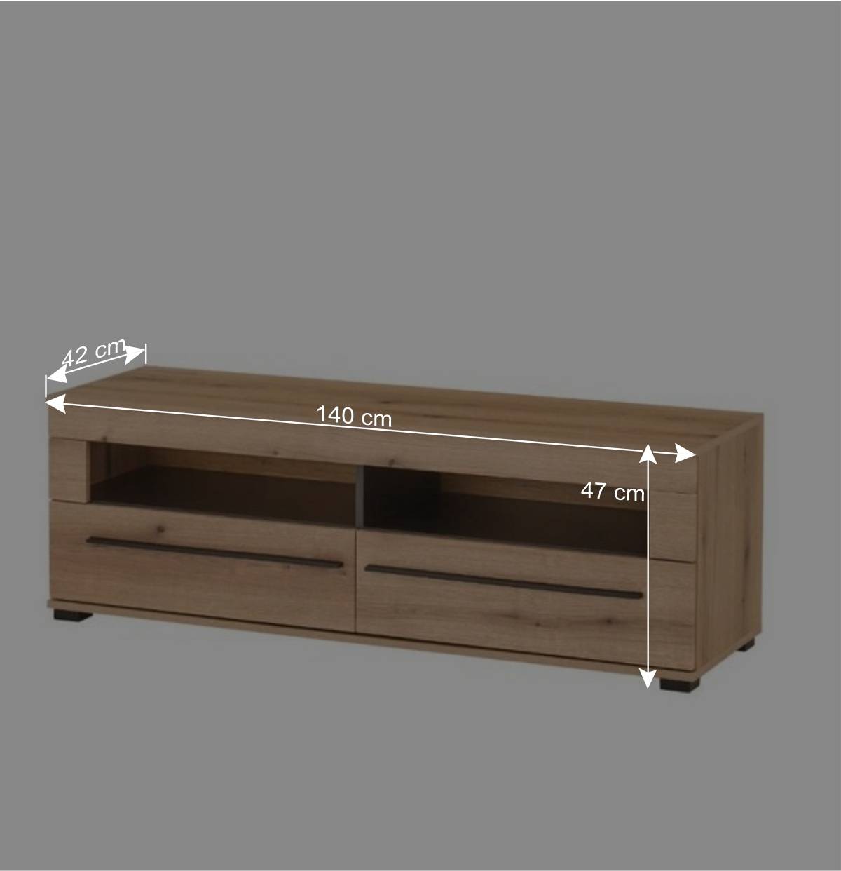 Eicheoptik Wohnzimmermöbel Set - Brocus (vierteilig)